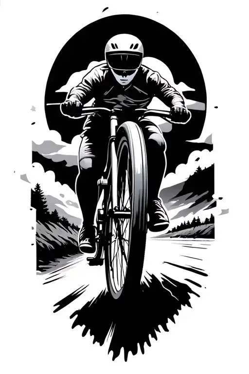 Bicycle On Road Leading Towards