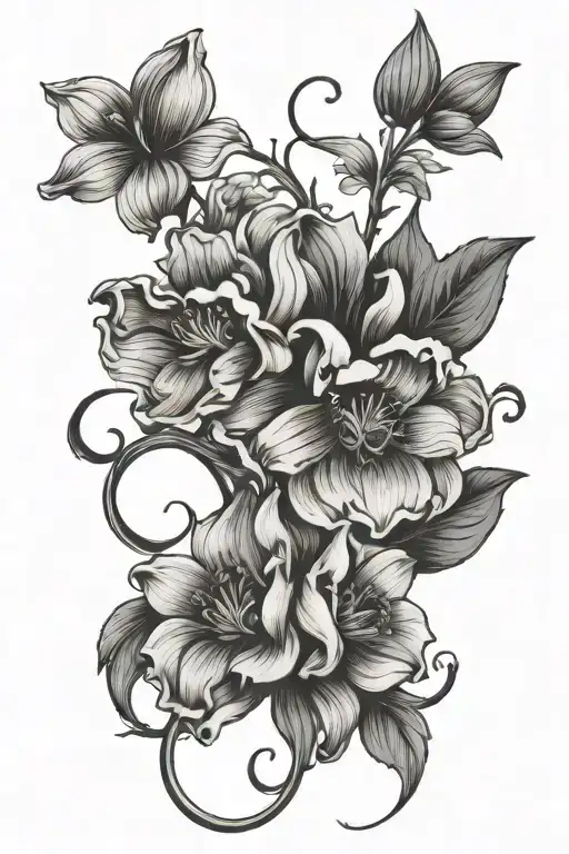 January And June Birth Month Flowers Intertwined