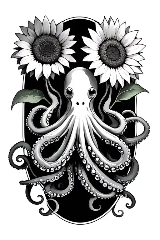 Octopus Holding Sunflower