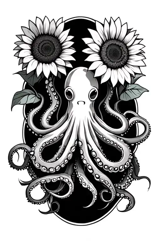 Octopus Holding Sunflower