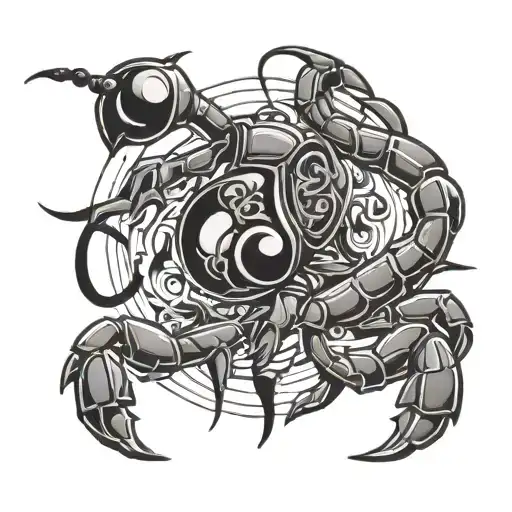 Scorpion With The Eye Of Honus And The Word Maktub Minimalist