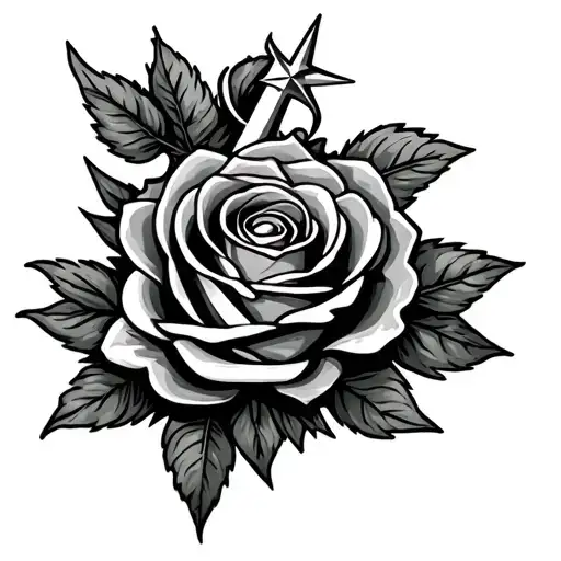 Rose And Compass Money Bag