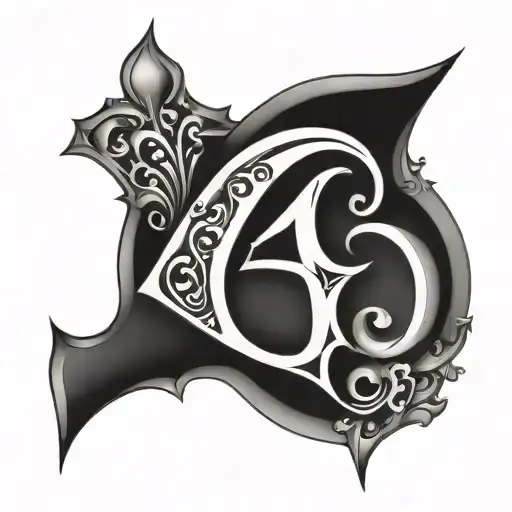 K Letter Inside Spade Symbol