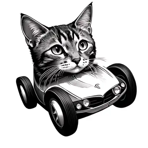 Cat Driving Car