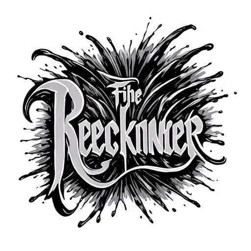 The Word Reckoner With Water Ripples Brush Strokes Messy Writing