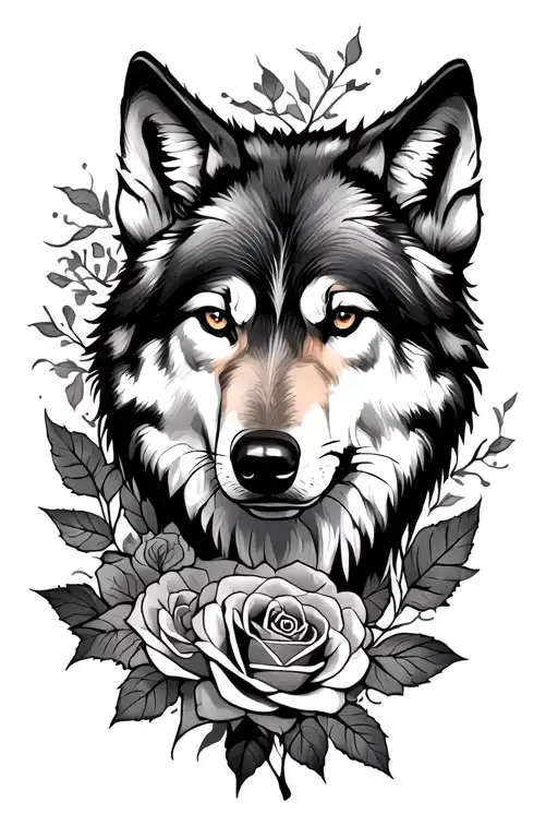Wolf And Roses