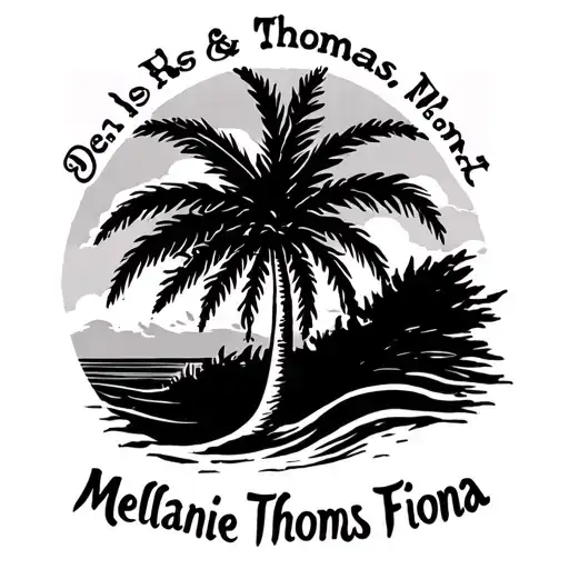 Palm Tree Surfboard Sign Names Melanie Thomas Fiona