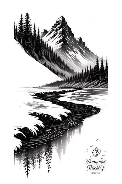 Stream Splits The Mountain