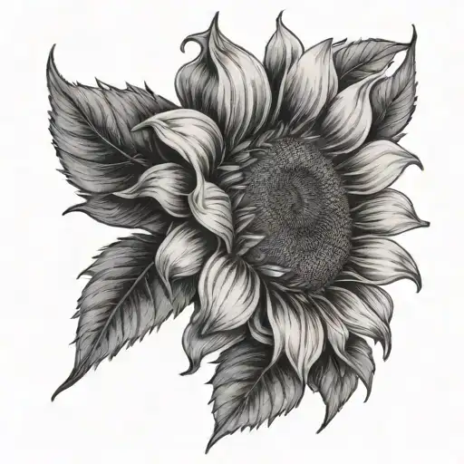 T With Sunflower Blooming