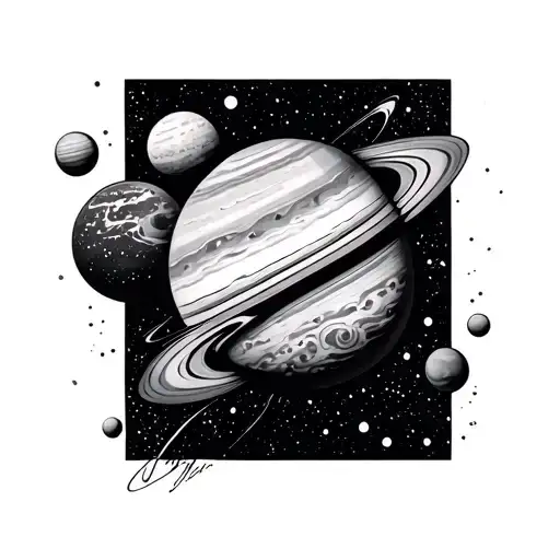 Trible And Space Surrounded By Planets