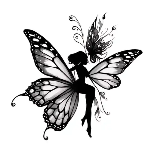 Small Fairy With Butterfly Wings