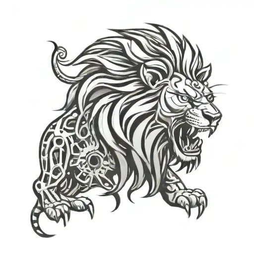 Mechanical Lion Roaring
