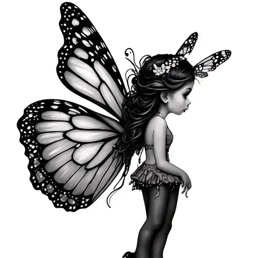 Small Fairy With Butterfly Wings