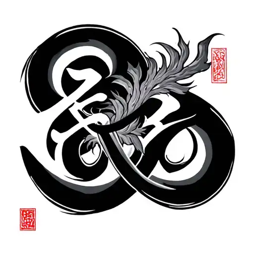 Chinese Symbols Intertwined