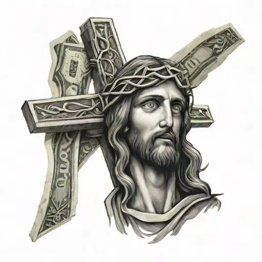 Jesus On The Cross Made Of Money