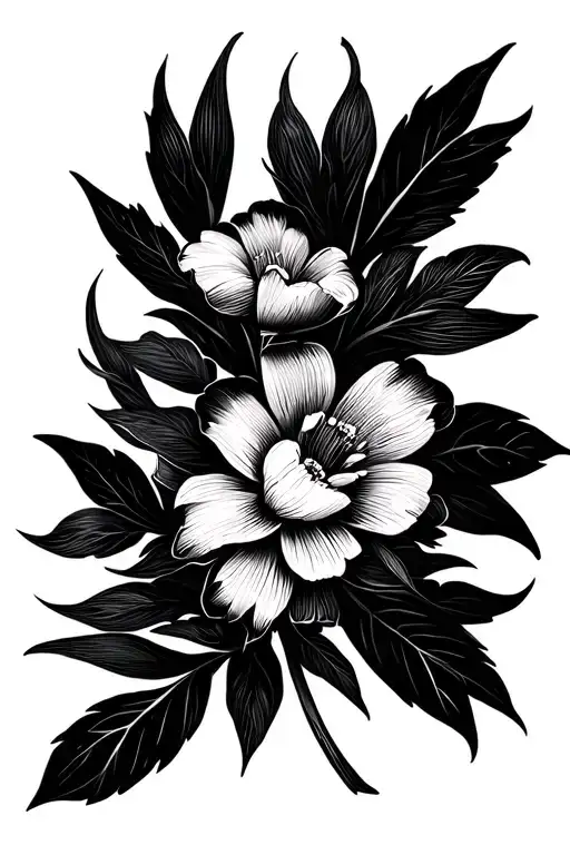 Minimal Line Art Flowers