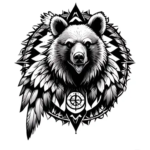 Bear Eagle And Medicine Wheel