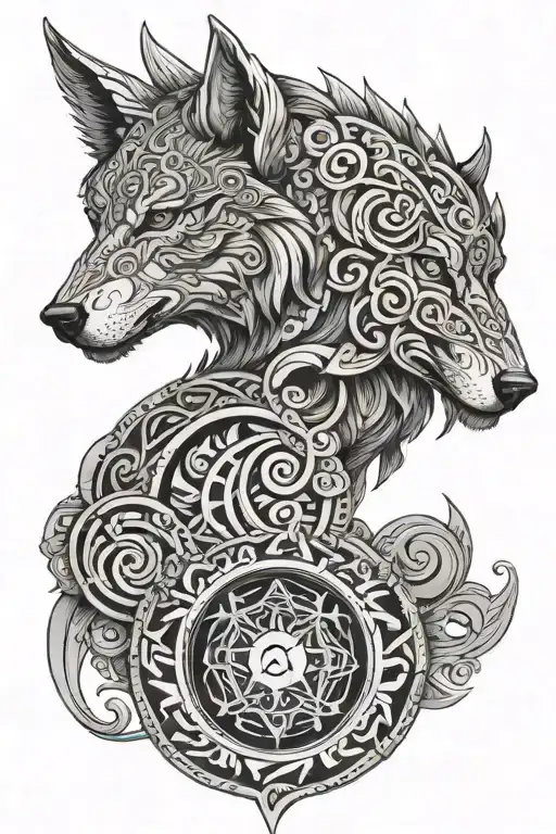 The Dacian Wolf With The Solar Rosette And The Zig Zag Symbols