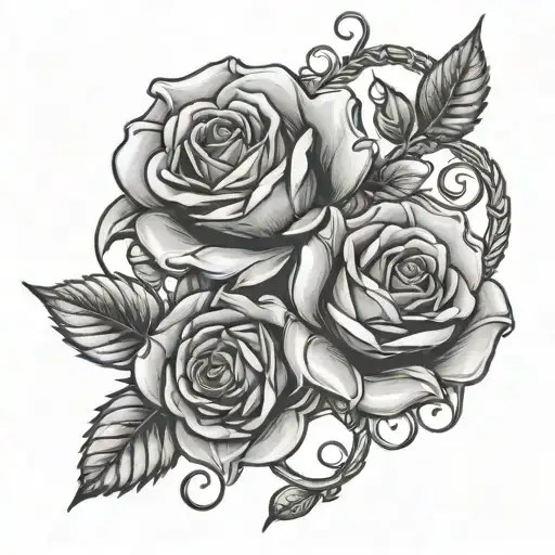 Roses Intertwined With Scorpio Zodiac Sign