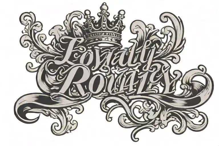 Loyalty Over Royalty Text In A Cursive Font With A Money As In Royalty And A Crown By Loyalty
