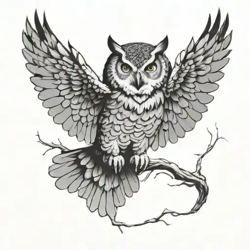 Owl Flying Across