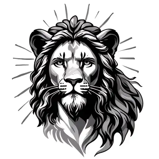 Jesus Christ And A Lion Head