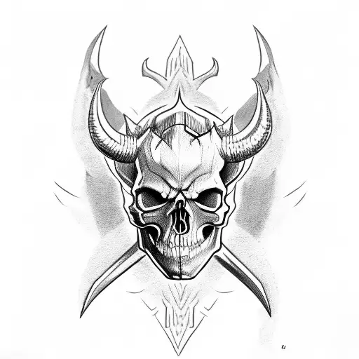 Skull Devil With Oni Mask