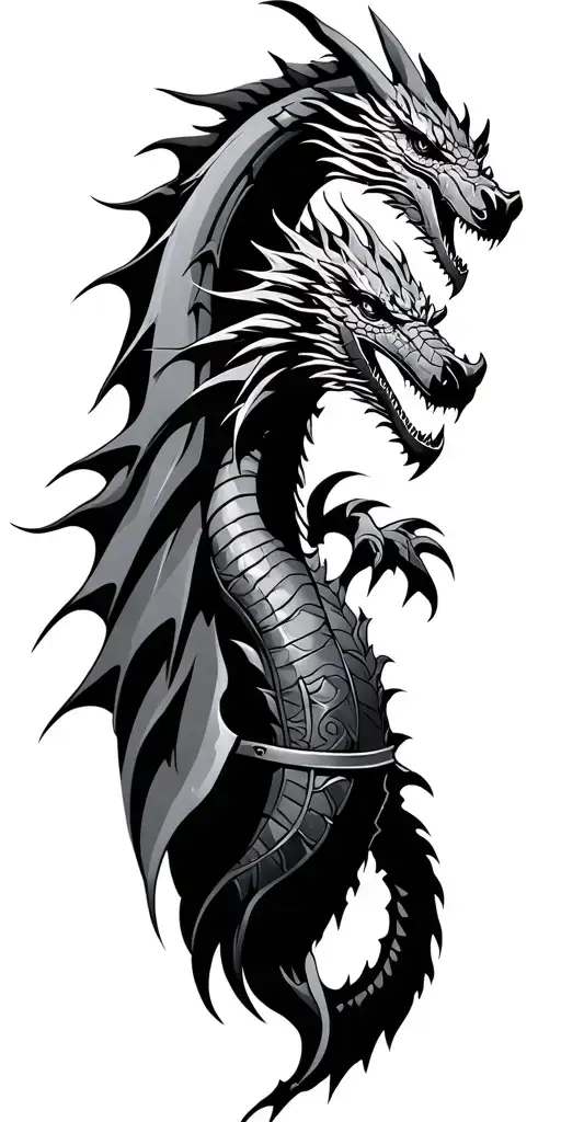 Dragon And Spartan Warrior