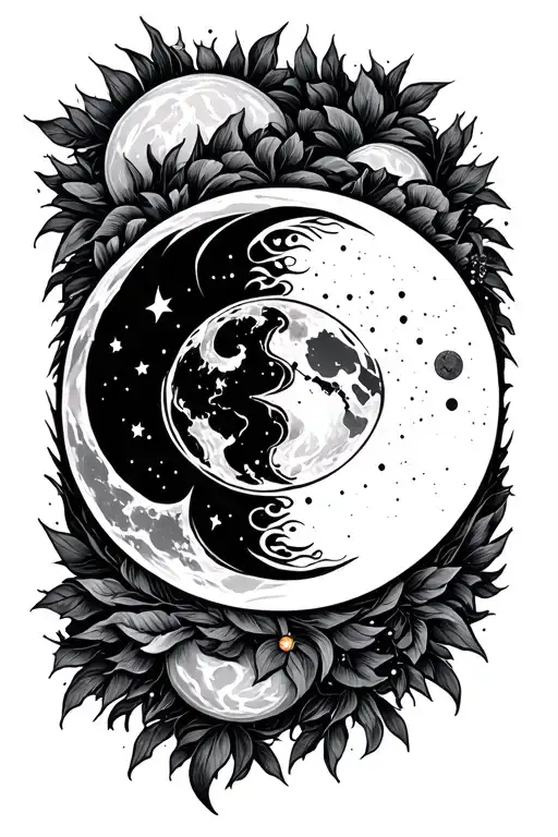 Moon Phase Design With Hand