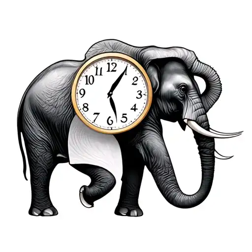 Elephant And Half Clock