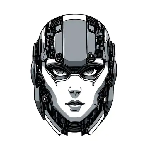 Front Female Robot Face