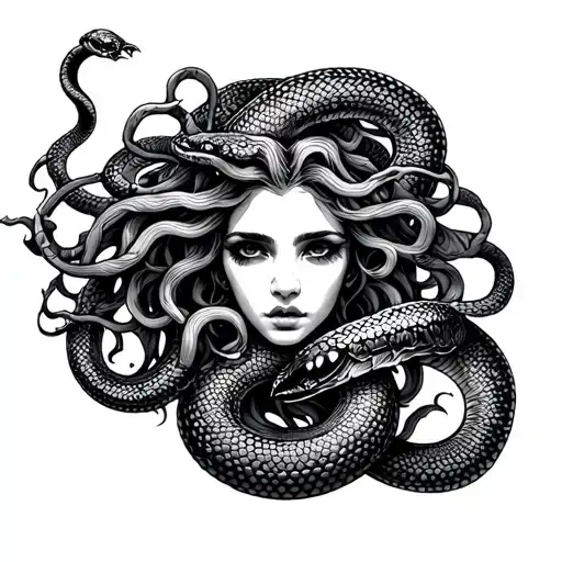 Medusa Word With Snake