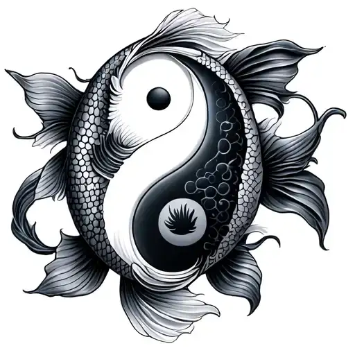 Chest Yin Yang Koi Fish