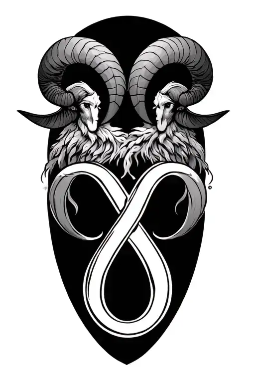 Aries And Mars And Infinity Sign