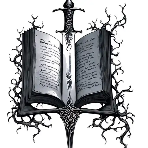 Book Sword Vines Beach