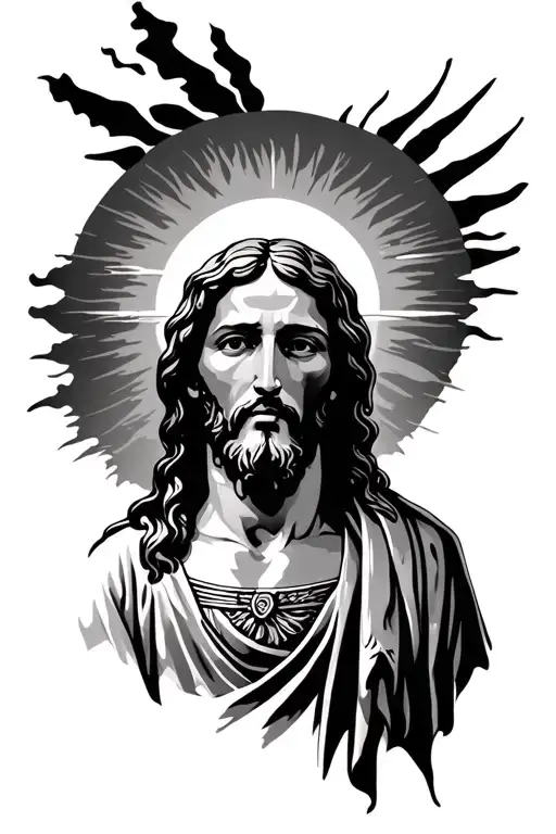 Jesus With Sunset In The Background