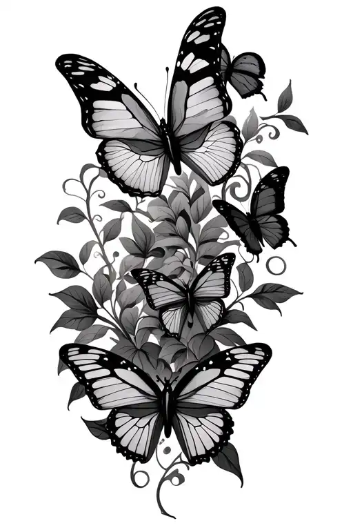 Butterflies And Vines Wrapped Loosely