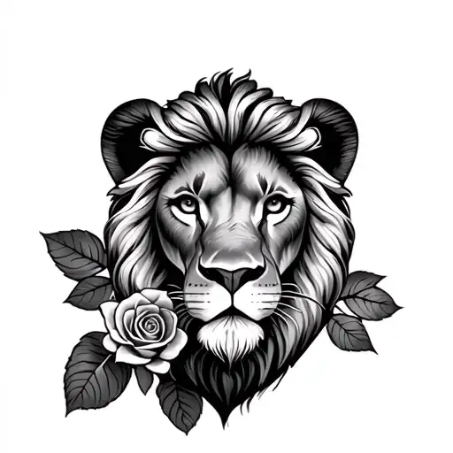 Lion And Rose