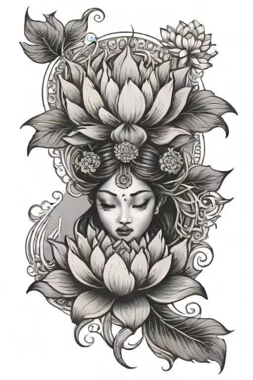 Moon Goddess Lotus Flower
