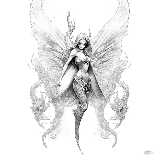 Dragon Fairy Mermaid Sleeve