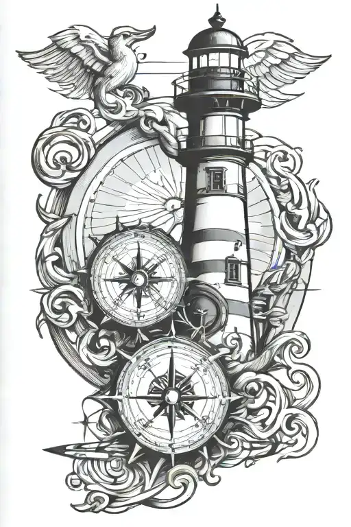 Light House Anchor Compass