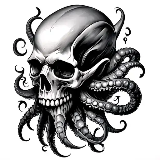 Shoulder Cthulhu Skull Tentacle