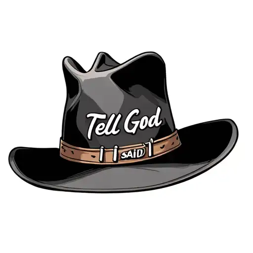 Cowboy Hat With The Words Tell God I Said Hi