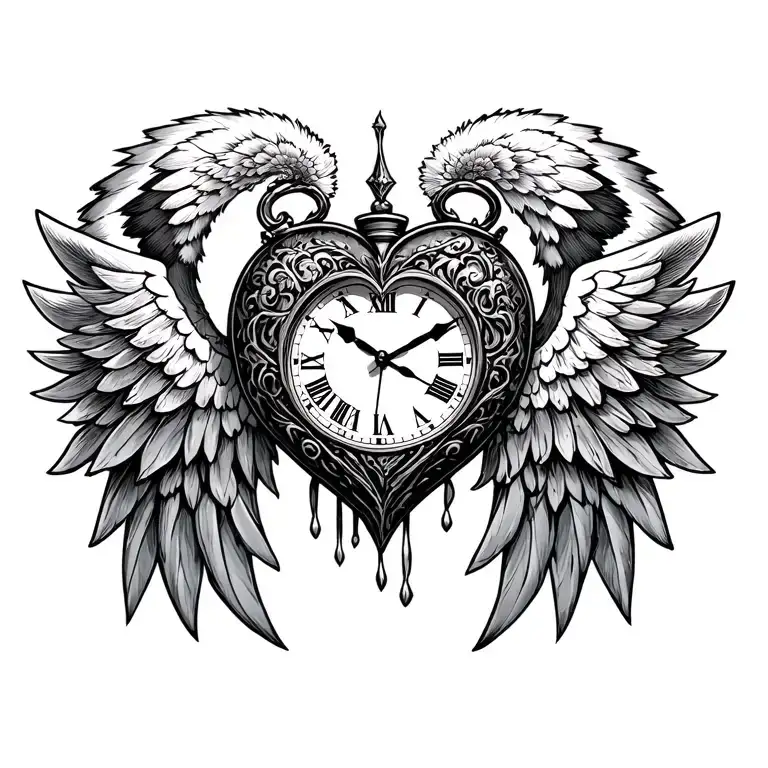 Heart Clock Wing