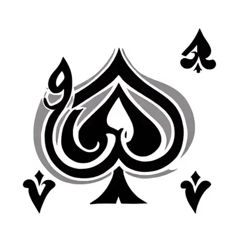 A Spades Symbol With The Number 9 Inside Of It