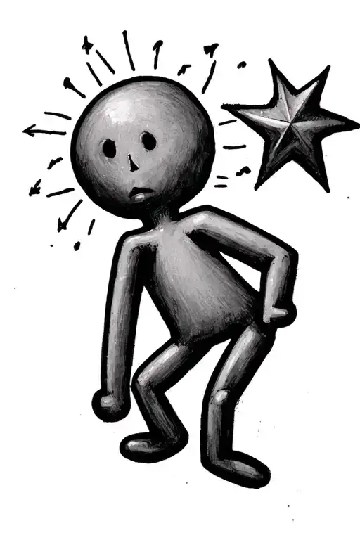 Stick Figure With A Star For A Head