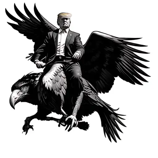 Donald Trump Riding A Bald Eagle