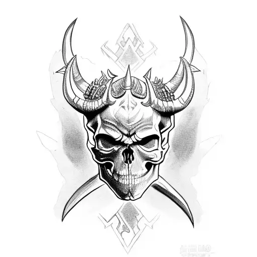 Skull Devil With Oni Mask
