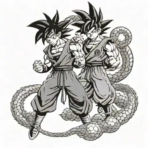 Goku And Chi Chi With Dragon Balls Incorporated
