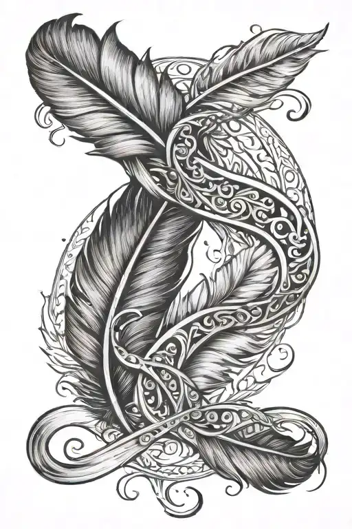 Feather And Infinity Symbol Intertwined